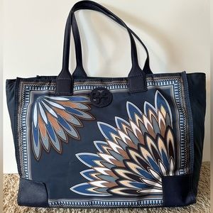 Blue nylon Tory Burch tote- gently used